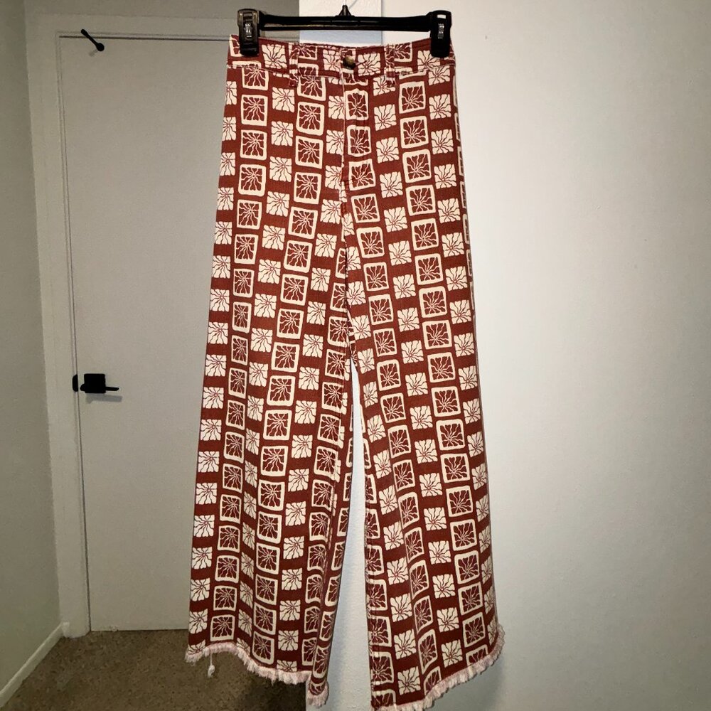 Billabong High Waisted Wide Leg Printed Pants Size 25